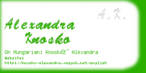 alexandra knosko business card